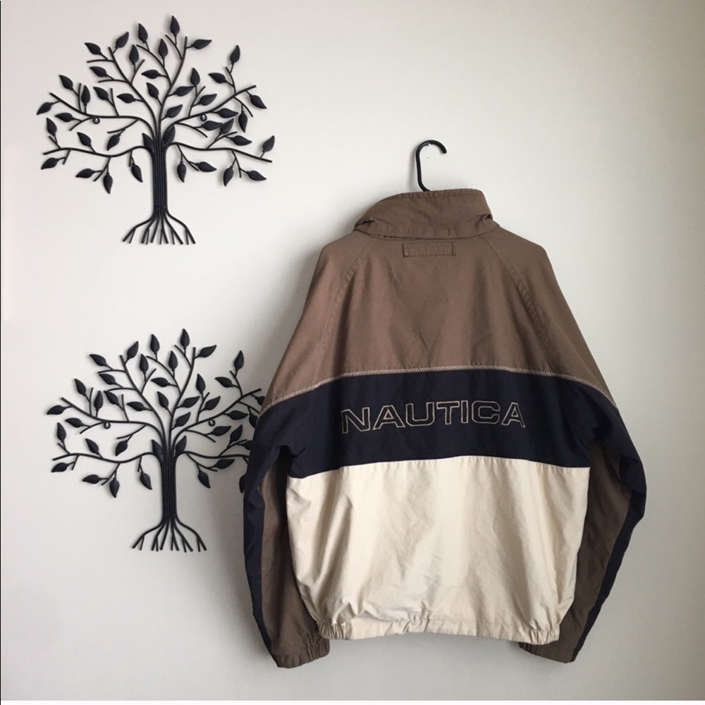 Vintage 90s Nautica Spellout Flag Logo Jacket